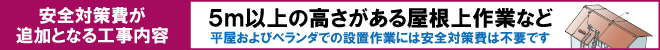 安全対策費が追加となる工事内容