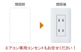 コンセント交換工事(エアコン専用コンセントもお任せください)